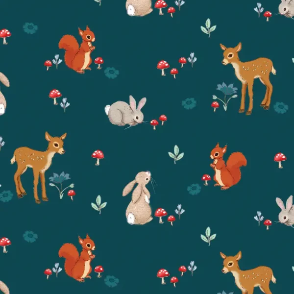 Wrapping paper sheet Forest Friends Teal