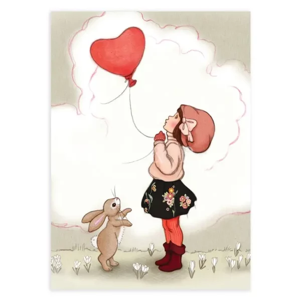 Heart Shaped Balloon Postcard