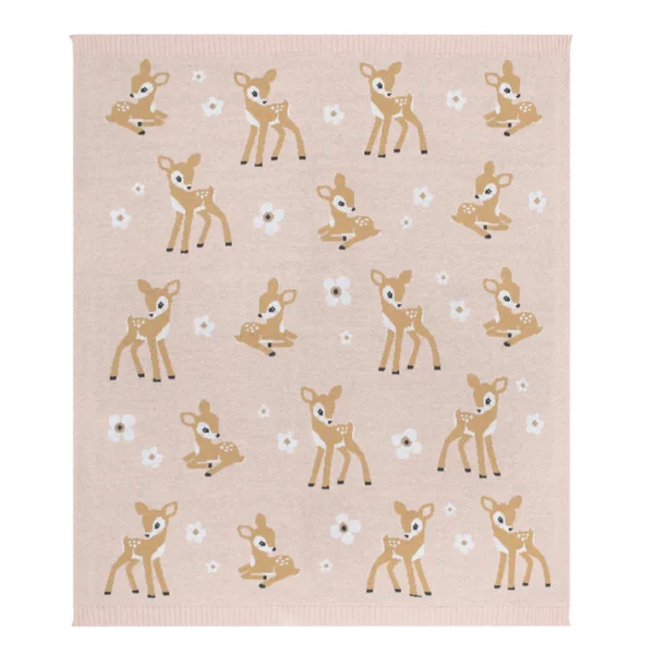 Living Textiles - 100% Cotton Knit Baby Blanket - Fawn